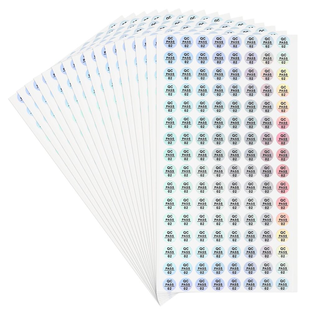 6070 2048Pcs QC Pass 02 Stickers, 0.4 Inch Adhesive Inventory Quality